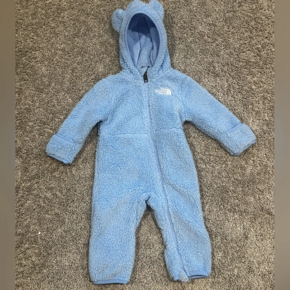 The North Face Baby Campshire One-Piece Cozy Blue Kids One Piece Size 3-6 months